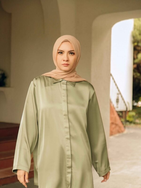 Layna Satin Top - Olive Jade0 layna satinTop -Olive jade