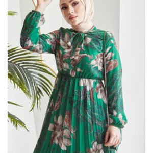 Green dress -Modest style new