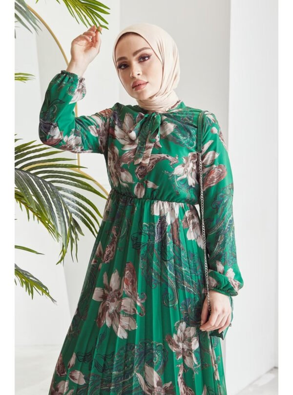 Green dress -Modest style new