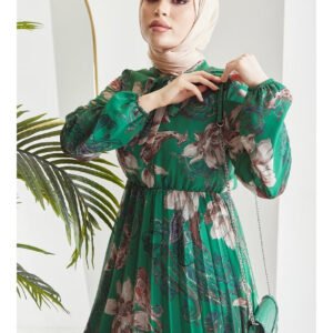 Green dress -Modest style new