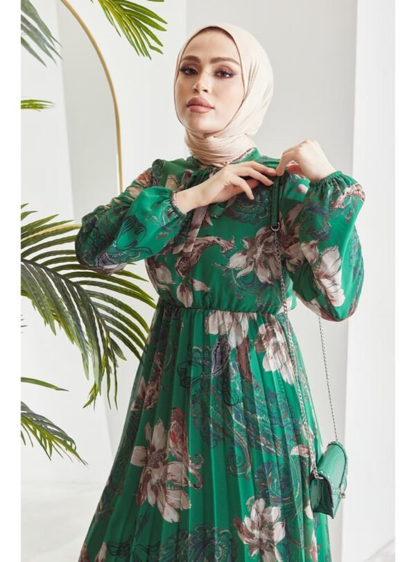 Green dress -Modest style new