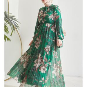Green dress -Modest style new