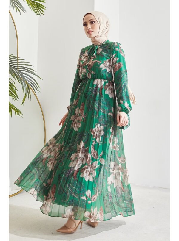 Green dress -Modest style new
