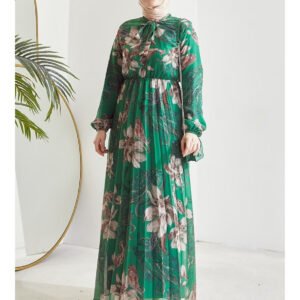 Green dress -Modest style new