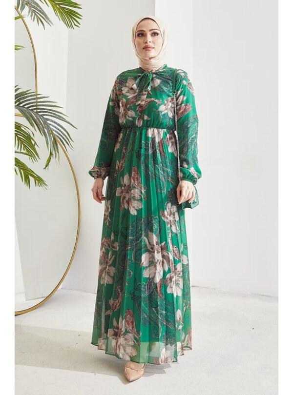 Green dress -Modest style new
