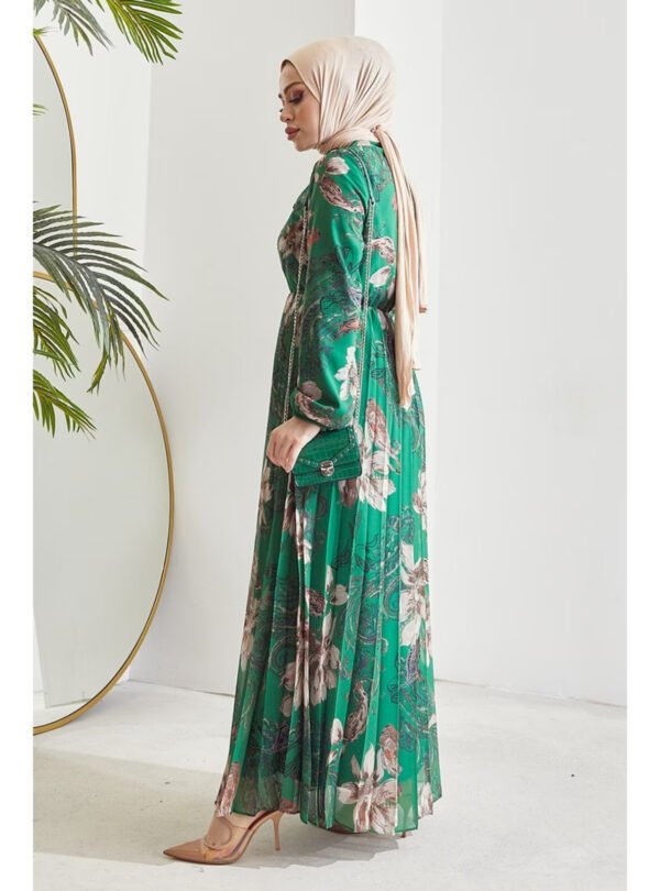 Green dress -Modest style new